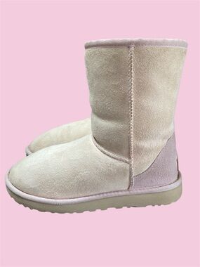 Rare UGGS Classic Short II - 1016223 Sand & Pink Size 8 GUC